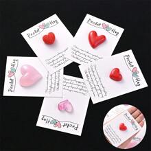 1個隨身擁抱心臟附有卡片,掛念的禮物,迷你可愛的掛念裝飾,特別鼓勵,小心臟口袋擁抱裝飾,可愛的裝飾禮物,適用於生日和情人節 - 彩色 - 查看 2