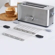 1pc Long Slot Toaster Stainless Steel Sandwich Rack,Sandwich Plier,Sandwich Cage Kitchen Cooking Baking Tools,Home Kitchen Items,Mon Gift,Kithen Accessories - Black - View 3