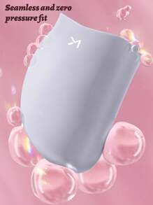 1pc Waterproof Long Hair Protecting Ear Comfortable Silicone Swimming Cap - Light Grey - View 3