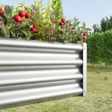 Galvanized Raised Garden Bed Kit, Galvanized Planter Garden Boxes Outdoor Flowers Plants, Vegetables Herb Rectangle Large Metal For Vegetables Flowers Plants Herb Large Outdoor Raised Planter Box Kit, Black/Green/Silver - 銀色 - 查看 10