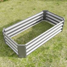Galvanized Raised Garden Bed Kit, Galvanized Planter Garden Boxes Outdoor Flowers Plants, Vegetables Herb Rectangle Large Metal For Vegetables Flowers Plants Herb Large Outdoor Raised Planter Box Kit, Black/Green/Silver - 銀色 - 查看 7