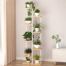 1 件分層植物架架,適合室內、客廳、室外園藝。多層式陽台花卉展示。不含植物、花盆或其他配件。 - 杏色 - 查看 1