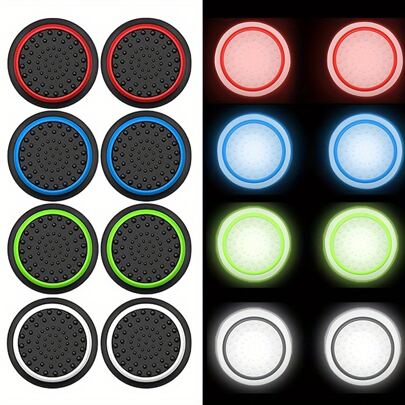 4 CÁI Thay Thế Silicone Analog Controller Joystick Phát Sáng Thumb Stick Grips Caps Cover Tương Thích Với PS4 PS3 PS2 One/360 Game Controller