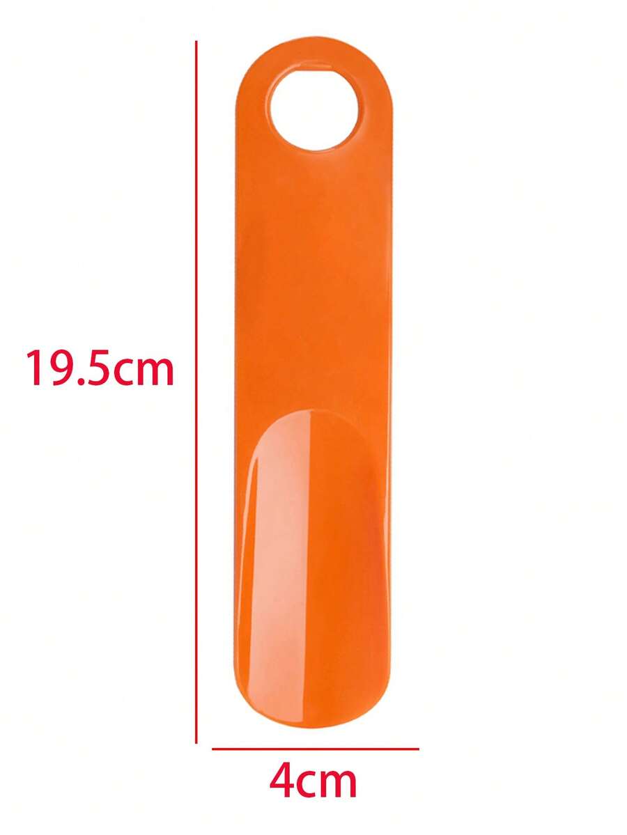 Orange Long Handle Shoe Horn, Shoe Lifter & Assistant For Putting On