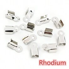 100pcs Cove Clasps Cord End Caps String Ribbon Leather Clip Tip Fold Crimp Bead Connectors For DIY Jewelry Making Findings