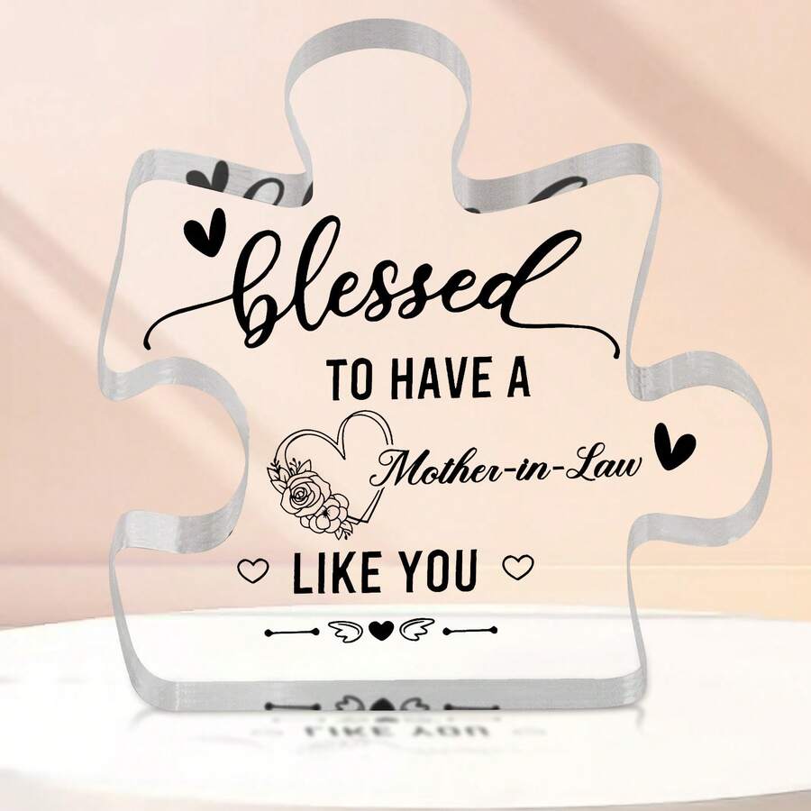 1入透明積木拼圖丙烯酸招牌,岳母生日禮物,岳母聖誕節禮物,岳母新年快樂禮物,我愛你的禮物給岳母,岳母最好的禮物,送岳母的我的愛禮物,創意美學家居辦公室裝飾禮物,桌上裝飾品,紀念品,理想的精美禮物,藝術工藝飾品禮物,入戶禮物,式丙烯酸紀念品,感謝禮物,桌上裝飾招牌 - 無色 - 查看 1