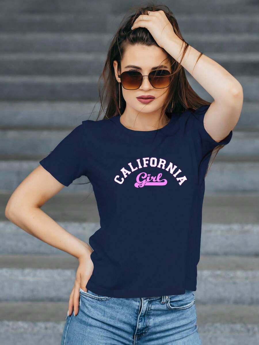 Women T-Shirts - 藏蓝色 - 查看 1