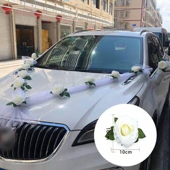 1 st. Bröllop Bil Dekorationer Artificiell Blomma Uppsättningar För Dekorationer Och Party Tillbehör