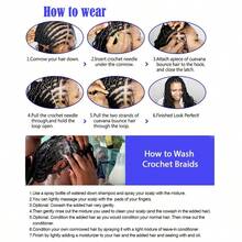 TOMO Boho Box Braids Crochet Hair 3x盒式辮編織附捲曲波西米亞編織渐層编织头发扩展14英寸16股黑色 - 黑色 - 查看 6