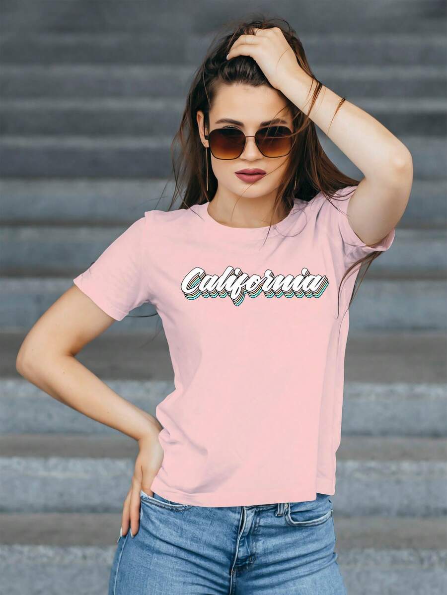 Women T-Shirts - 淺粉色 - 查看 1