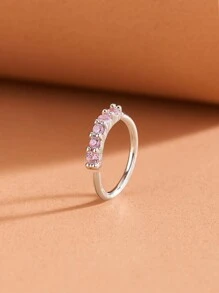 1pc Fashionable Single Row Cubic Zirconia Nose Ring For Women Nose Piercing Jewelry - Multicolor - View 1