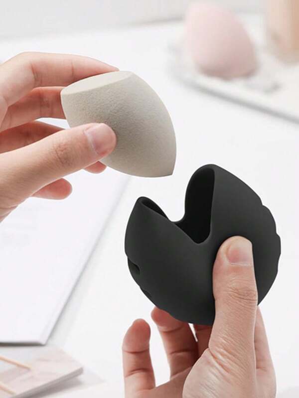 Única Caixa Dustproof Da Esponja Da Composição Do Silicone Para O Curso, Caixa De Armazenamento Do Ovo Da Beleza