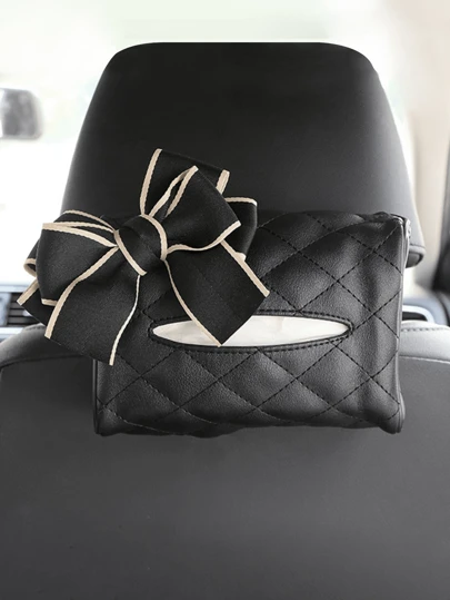 1pc Soft PU Leather Car Tissue Box Car Sun Visor Type Block Hanging Container Towel Napkin Holder Paper Rack Organizer Storage Bag