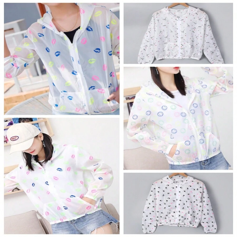 Women's Long Sleeve Breathable Sun Protection Clothing(Random Distribution) - White - View 1