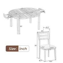 Nestfair 5-Piece Dining Table Set With 2 Drawers And 4 Upholstered Chairs