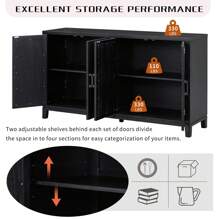 Nestfair Retro 4-Door Mirrored Buffet Sideboard With Metal Pulls