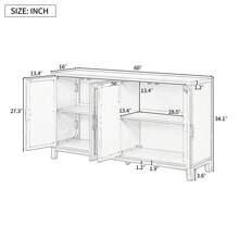 Nestfair Retro 4-Door Mirrored Buffet Sideboard With Metal Pulls