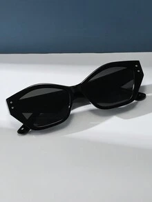 Gafas de sol de ojo de gato asimétricas con marco geométrico retro, de plástico de estilo clásico de moda unisex, decoración para exteriores, viajes, playa y vacaciones con protección UV