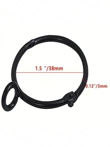 10pcs/Set Metal Curtain Rings With Clips For Roman Shade, Decorative Drapery Rings With Hook, Rust-Proof - Black - View 4