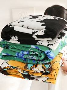 200gsm 法兰绒双面印花毛毯，柔软舒适轻便，适合所有季节，适用于客厅、卧室、飞机、办公室、万圣节、圣诞节礼物 - 彩色 - 查看 6