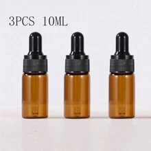 3pcs 5ml 10ml 15ml 20ml Amber Glass Dropper Bottle Jars Vials With Black Cap For Essential Oil Perfume Sample Bottle Aromatherapy Cosmetic Perfume Essential Oil Bottles - Brown - View 8