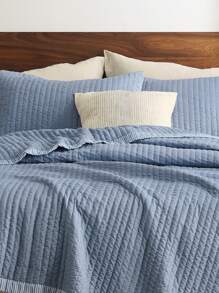 Bedsure Mother's Day Lightweight Soft Quilt Bedding Set, 2/3Pcs, 1 Quilt And 1/2 Pillow Shams, For Spring Decor, Wedding Decor, Easter Decor, Room Decor, Home Decor - 藍色 - 查看 7