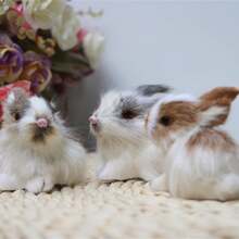 1 Pieza Figurita De Conejo En Miniatura Hecho A Mano De Alta Calidad, Regalo Realista De Decoración Animal Para Casa, Oficina, Automóvil, Tienda, Dormitorio, Sala De Estar Para Ser Mostrado En 4 Colores Disponibles