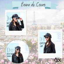 Chapéu feminino presente para amiga adequado para uso diário casual - Preto - Visão 4