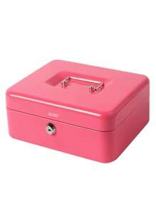 Caja De Seguridad Para Dinero Con Llaves Charola Removible - Rosa - Ver 1