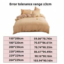 4pcs Apricot Plaid Bedding Set, Soft And Comfortable - Apricot - View 8