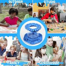 1pc Paint Brush Cleaner With Brush Holder, Silicone Cleaning System For Acrylic, Watercolor Paints, Ideal For Art Studio, Classroom, Home Use And More - Blue - View 5