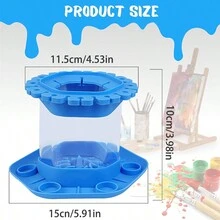 1pc Paint Brush Cleaner With Brush Holder, Silicone Cleaning System For Acrylic, Watercolor Paints, Ideal For Art Studio, Classroom, Home Use And More - Blue - View 2