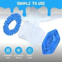 1pc Paint Brush Cleaner With Brush Holder, Silicone Cleaning System For Acrylic, Watercolor Paints, Ideal For Art Studio, Classroom, Home Use And More - Blue - View 3
