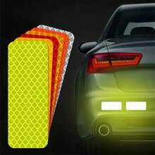 10pcs Car Bumper Reflective Strip Stickers - Enhance Your Night Driving Security & Style! - Silver - View 1