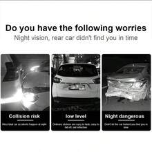 10pcs Car Bumper Reflective Strip Stickers - Enhance Your Night Driving Security & Style! - Silver - View 3