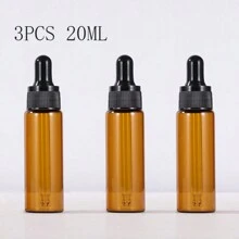 3pcs 5ml 10ml 15ml 20ml Amber Glass Dropper Bottle Jars Vials With Black Cap For Essential Oil Perfume Sample Bottle Aromatherapy Cosmetic Perfume Essential Oil Bottles - Brown - View 7
