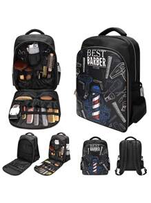 Hairdressing Tool Backpack, Hairstylist Dual-Shoulder Tool Bag With Hairdryer & Electric Clipper Function, Large Capacity Hair Styling Tool Storage Backpack - Multicolor - View 1