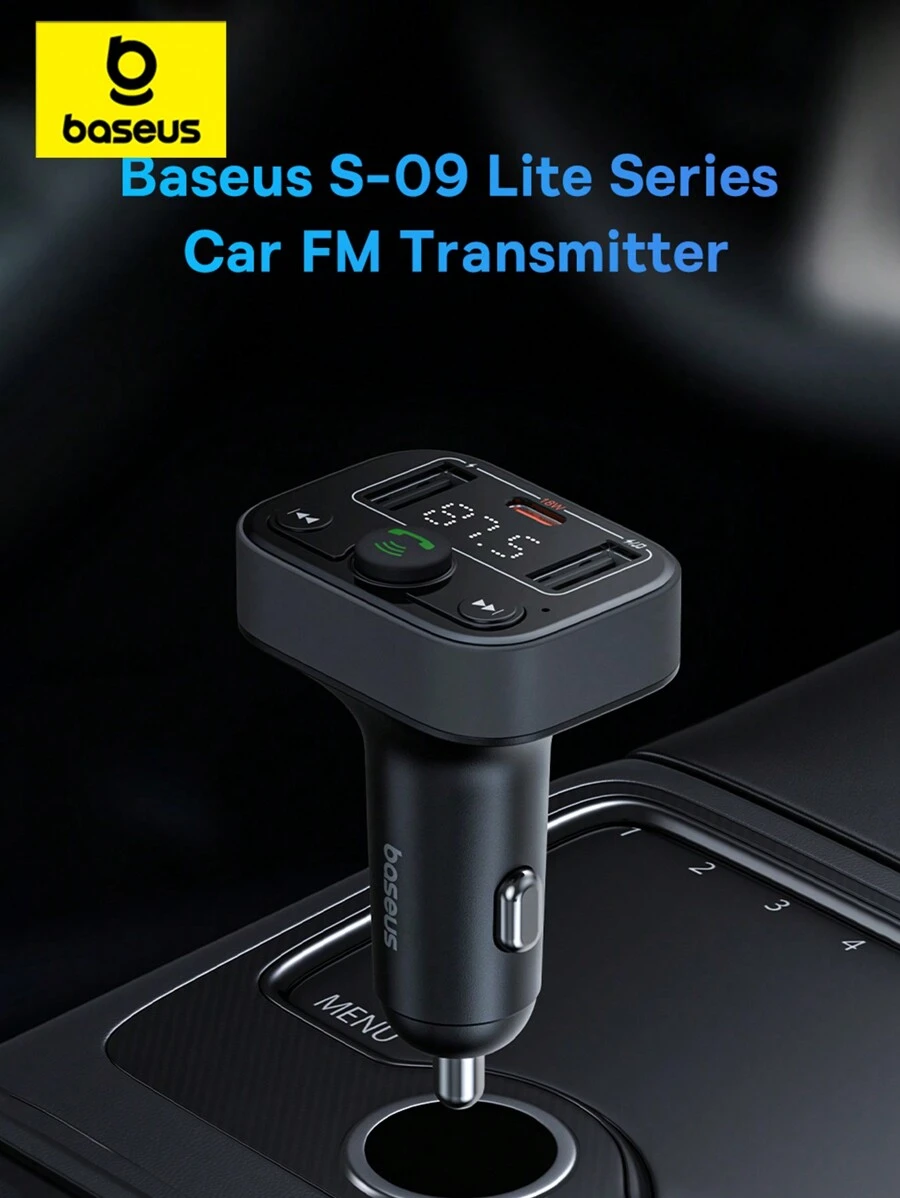 Baseus汽車充電器FM發射器支援無線藍牙5.3，18W的PD快充汽車充電器，雙USB汽車無線調變器MP3播放器，支援免提功能