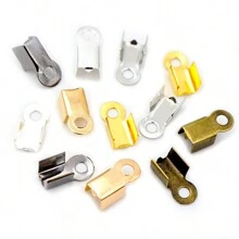 100pcs Cove Clasps Cord End Caps String Ribbon Leather Clip Tip Fold Crimp Bead Connectors For DIY Jewelry Making Findings