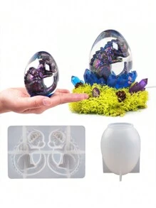 DIY Epoxy Resin Mold, Dragon Egg Mold For Resin Casting 3D Dragon Shape Epoxy Resin Silicone Mold Set Lamp Base For DIY Resin Epoxy Casting Craft, Polymer Clay, Home Decor, Gift