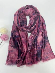 1pc Women's Graffiti Print Scarf For Fall, Versatile Daily Accessory That Goes With Various Outfits - Black - View 5