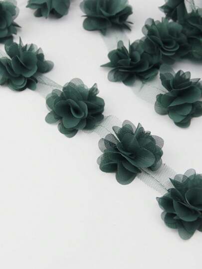 (60pcs/Pack) Diy Chiffon Lace Fabric Petals For Decoration Of Headwear, Clothing, Wedding, Crafts