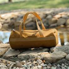 1 Pc Outdoor Camping Kit Cylinder Hand Nail Bag Portable Finishing Bag Hammer Tent Nail Wind Rope Bag - Brown - View 3