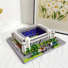 Famous Spanish La Liga Stadium Real Madrid Football Field Building Blocks Model - 1pc, Collectible For Fans, Abs Material, 3d Bricks For Diy Building Model, Creates The Ultimate Stadium Gift - Multicolor - View 1