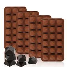 1pc Silicone Chocolate & Candy & Diamond Shaped Non-Stick Mold, Great For Iced, Candy, Jelly, Soap, Hard Candy, Cake Making