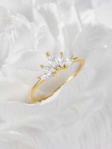 1 件优雅女士戒指 S925 纯银戒指精美女士珠宝礼物 - 花戒指 - 查看 1