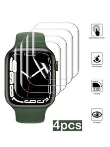 4 miếng dán màn hình mềm TPU trong suốt mới tương thích với Apple Watch thế hệ thứ 10, vừa vặn với kích thước 38mm/40mm/41mm/42mm/44mm/45mm/49mm, tương thích với Apple Watch Ultra/SE/8/7/6/5/4/3/2/1 - Trong sáng - Xem 6