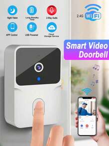 WiFi Video Doorbell Wireless HD Camera PIR Motion Detection IR Alarm Security Smart Home Door Bell WiFi Intercom For Home - Multicolor - View 2