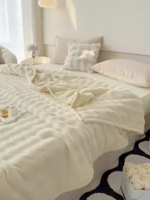 1 Stück dicke weiße Kunstfell Decke, weich und hautfreundlich, Bettwäsche, Sofaüberwurf, Büropause, Geschenk. Korallenfleece Decke für alle Jahreszeiten, Lässig.