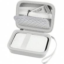 ALKOO Estuche Compatible Con Canon Para Impresora De Cámara Instantánea Portátil Móvil Mini Cliq Cliq+, Cliq2 Cliq+2, Impresora De Smartphone Portátil Inalámbrica, Bolsillo De Malla Para Papel Y Cable - Blanco Para Negocios, Viajes, Escuela, Universidad, Oficina - Blanco - Ver 1